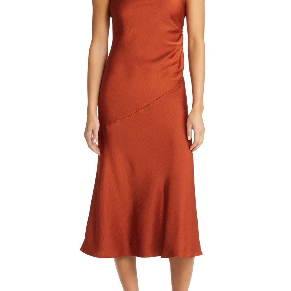Elegant Rust Midi Dress